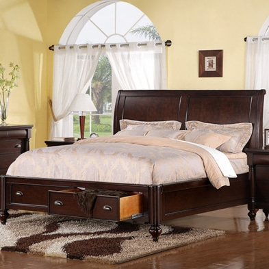[일시품절] Wynwood 1815R Sleigh Bed Package(윈우드 침대+협탁+화장대)엔틱 슬레이형 스타일 스토리지 침대