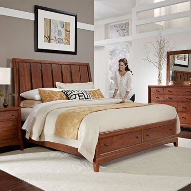 [일시품절] Broyhill 4812 Laurel Hills Sleigh Bed Set(브로이힐 침대+협탁+화장대)