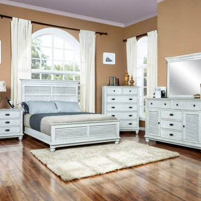 [직수입 브랜드] New Classic 220 White Bed Set(뉴클래식 침대+협탁+화장대+거울)(매트별도)