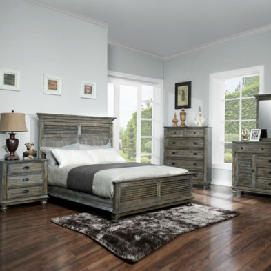 [직수입 브랜드] New Classic 220 Gray Bed Set(뉴클래식 침대+협탁+화장대+거울)(매트별도)