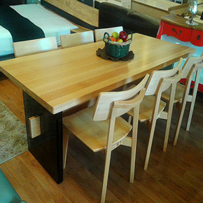 J&amp;D Home timber 원목 식탁세트(6인 식탁+의자6)