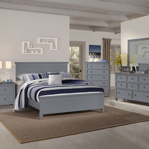 [직수입 브랜드] New Classic 042 Gray Bed Set(뉴클래식 침대+협탁+화장대+거울)(매트필수구매)