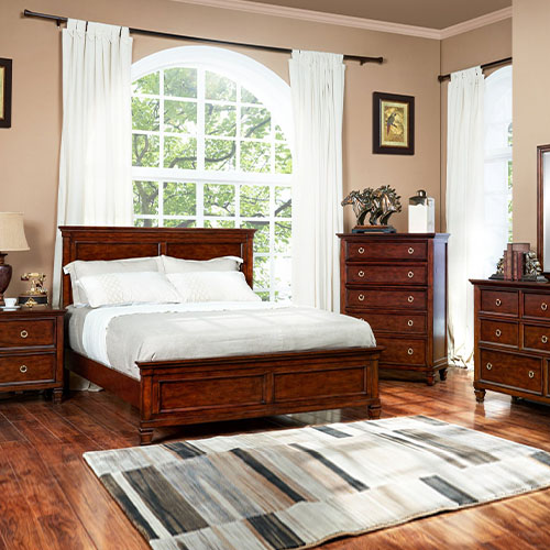 [직수입 브랜드] New Classic 043 Brown Bed Set(뉴클래식 침대+협탁+화장대+거울)(매트필수구매)